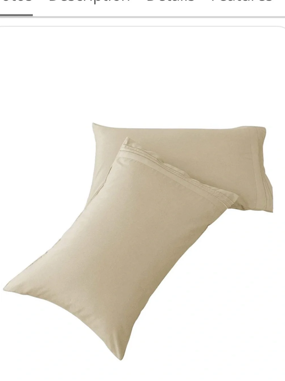 Luxury Pillowcase Set - 100% Brushed Microfiber 1800 Thread count - BEIGE